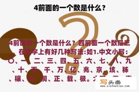 4前面的一个数是什么？