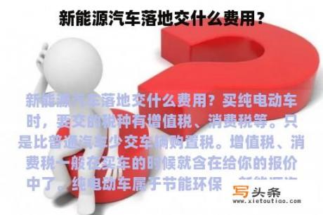 新能源汽车落地交什么费用？