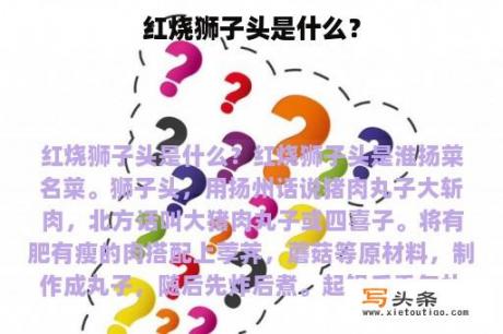 红烧狮子头是什么？