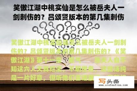 笑傲江湖中桃实仙是怎么被岳夫人一剑刺伤的？吕颂贤版本的第几集刺伤的？