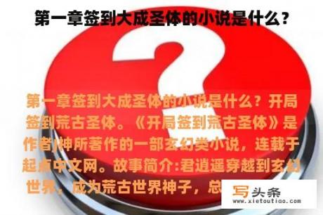 第一章签到大成圣体的小说是什么？