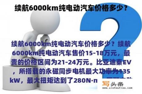 续航6000km纯电动汽车价格多少？