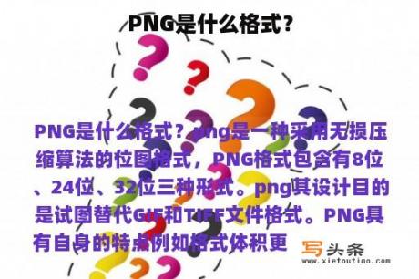 PNG是什么格式？