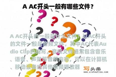 A AC开头一般有哪些文件？