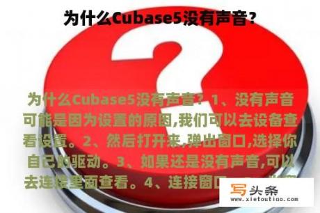 为什么Cubase5没有声音？