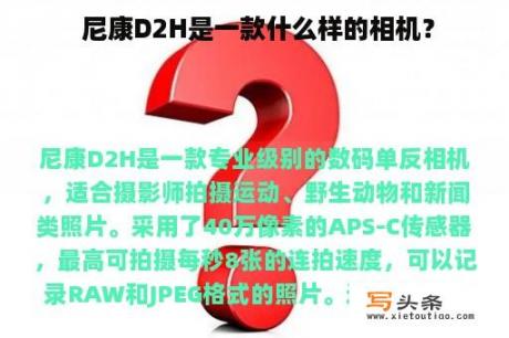  尼康D2H是一款什么样的相机？