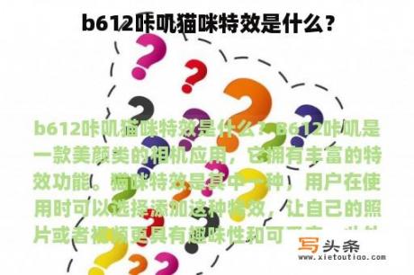 b612咔叽猫咪特效是什么？