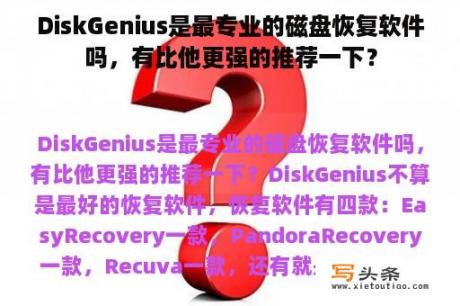 DiskGenius是最专业的磁盘恢复软件吗，有比他更强的推荐一下？