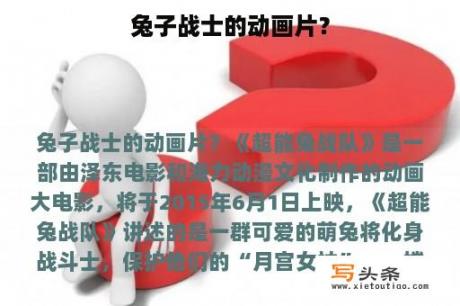 兔子战士的动画片？