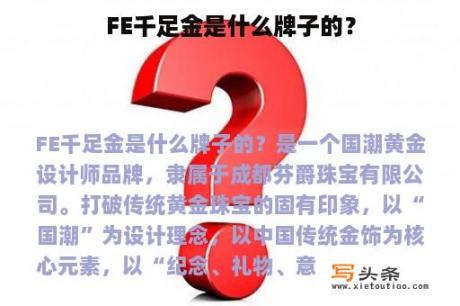 FE千足金是什么牌子的？