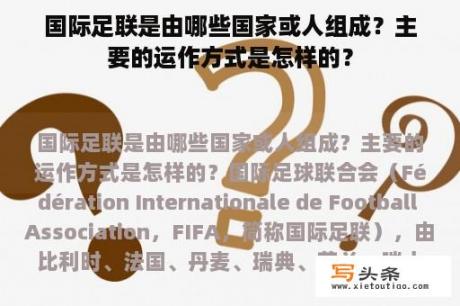 国际足联是由哪些国家或人组成？主要的运作方式是怎样的？