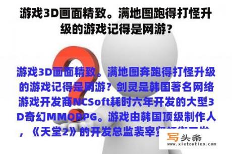 游戏3D画面精致。满地图跑得打怪升级的游戏记得是网游？