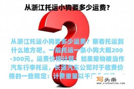 从浙江托运小狗要多少运费？