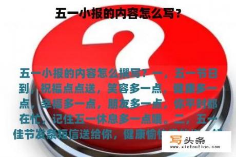 五一小报的内容怎么写？