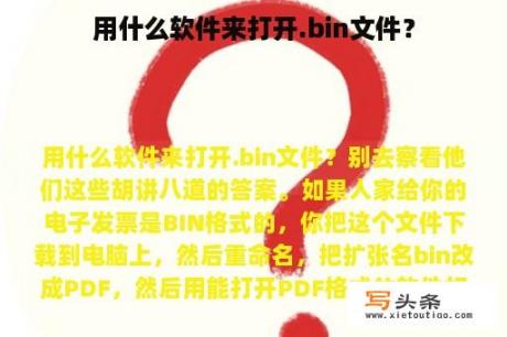 用什么软件来打开.bin文件？