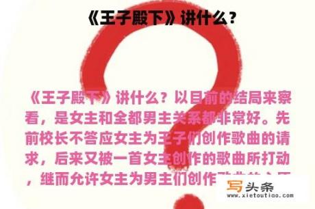 《王子殿下》讲什么？