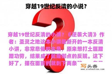 穿越19世纪反清的小说？