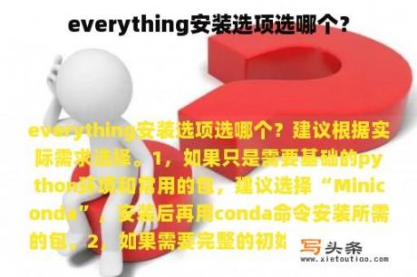 everything安装选项选哪个？