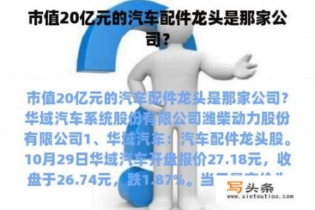 市值20亿元的汽车配件龙头是那家公司？