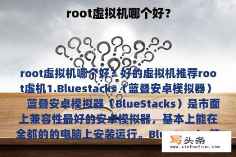 root虚拟机哪个好？