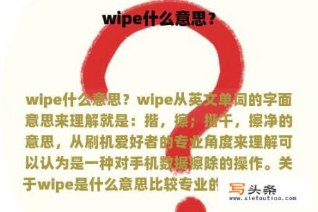 wipe什么意思？