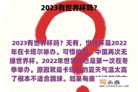 2023有世界杯吗？