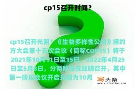 cp15召开时间？