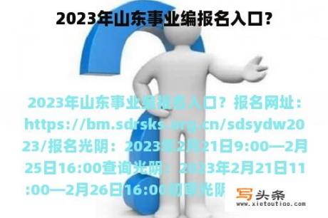 2023年山东事业编报名入口？