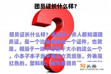 团员证长什么样？