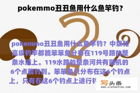 pokemmo丑丑鱼用什么鱼竿钓？