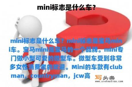 mini标志是什么车？