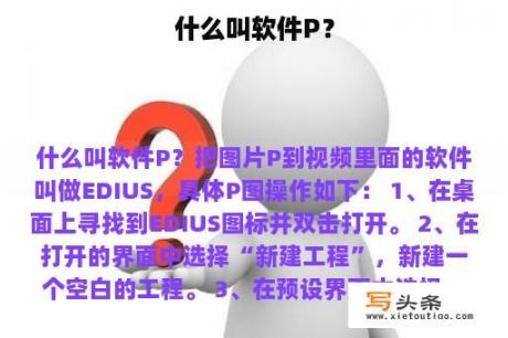 什么叫软件P？