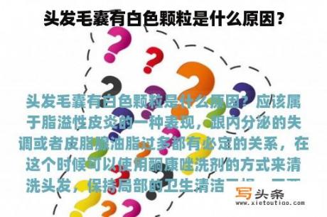 头发毛囊有白色颗粒是什么原因？