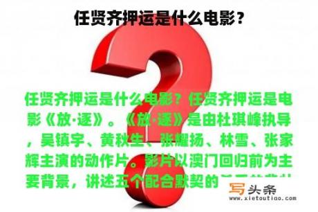 任贤齐押运是什么电影？