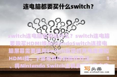 连电脑都要买什么switch？