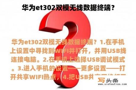 华为et302双模无线数据终端？