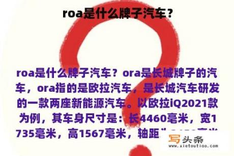 roa是什么牌子汽车？