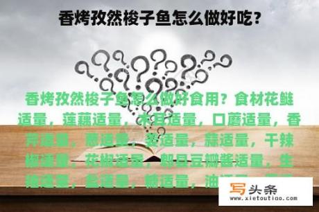 香烤孜然梭子鱼怎么做好吃？