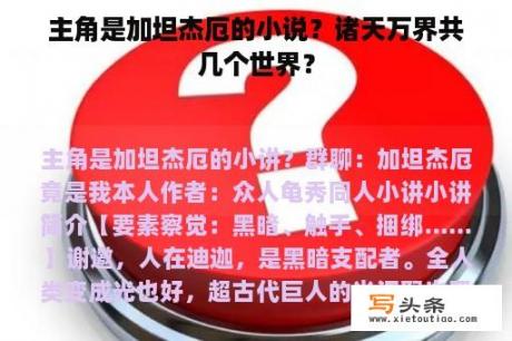 主角是加坦杰厄的小说？诸天万界共几个世界？