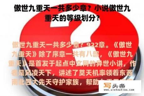 傲世九重天一共多少章？小说傲世九重天的等级划分？