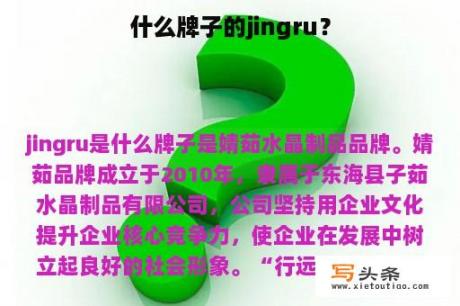 什么牌子的jingru？