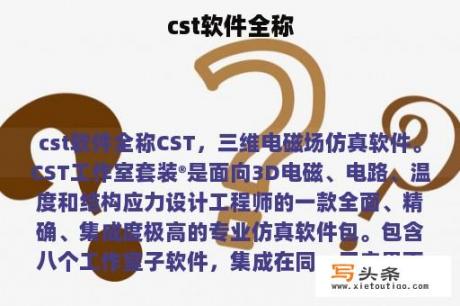 cst软件全称