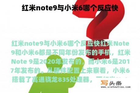 红米note9与小米6哪个反应快