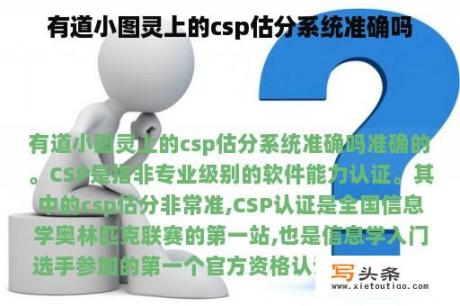 有道小图灵上的csp估分系统准确吗