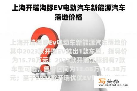 上海开瑞海豚EV电动汽车新能源汽车落地价格